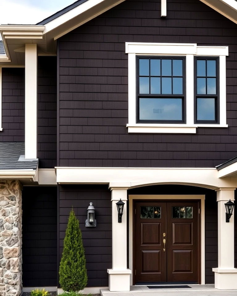 dark brown tone espresso siding - 25 House Siding Colors