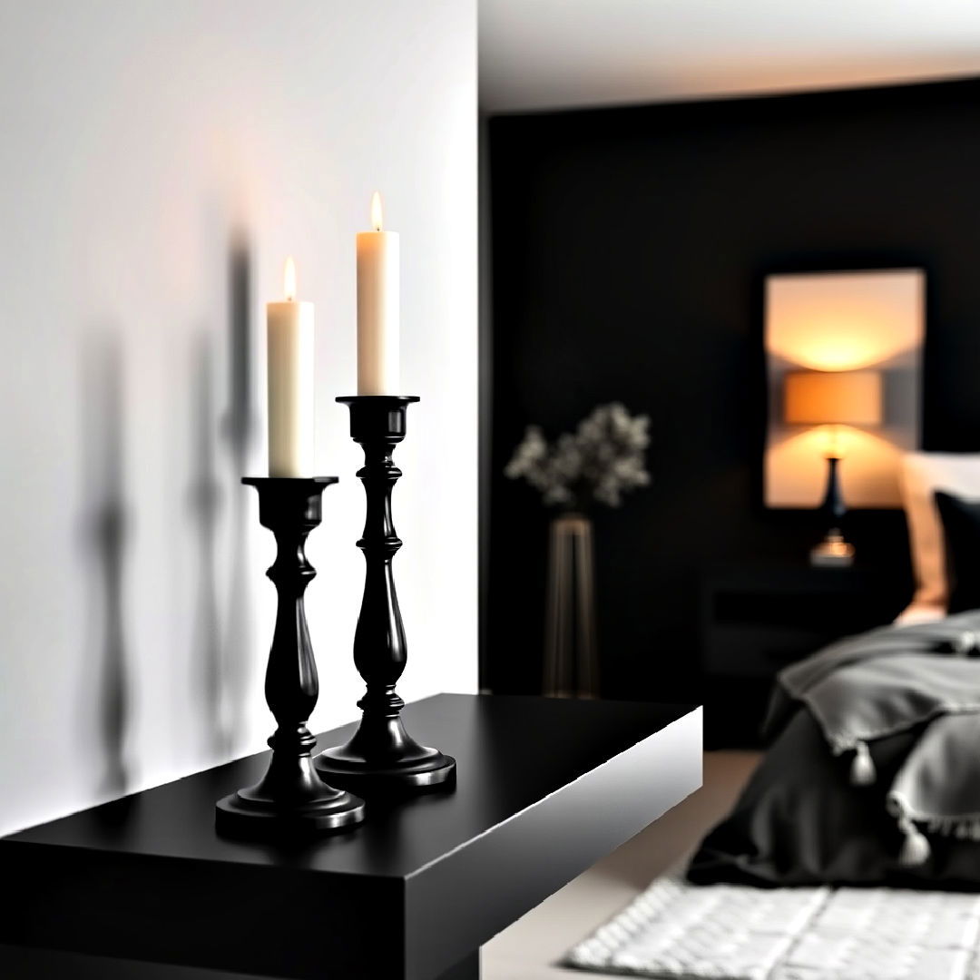 dark candle holders - 25 Dark Bedroom Ideas