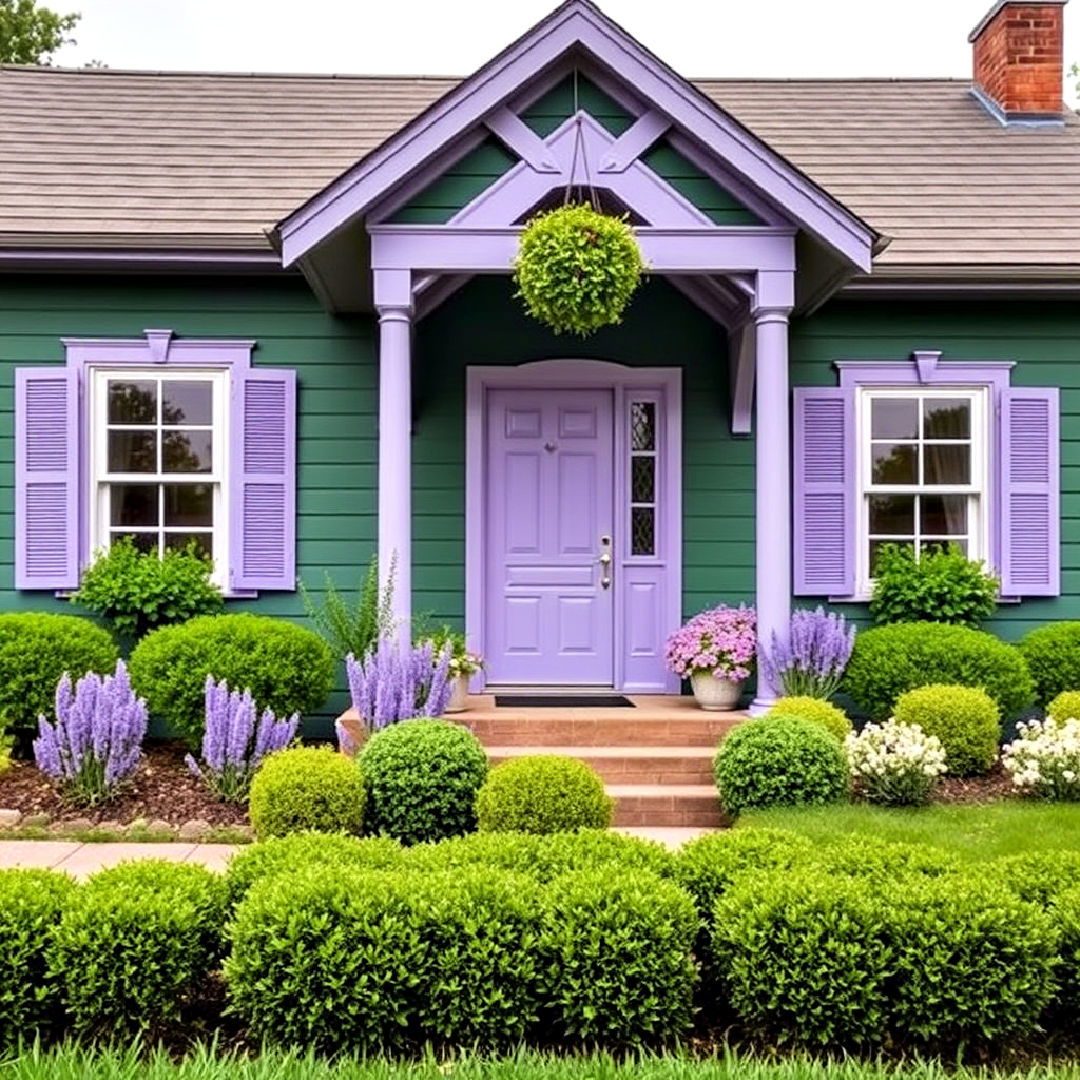 dark green and cool lavender paint for exterior - 40 Dark Green Exterior Paint Color Schemes