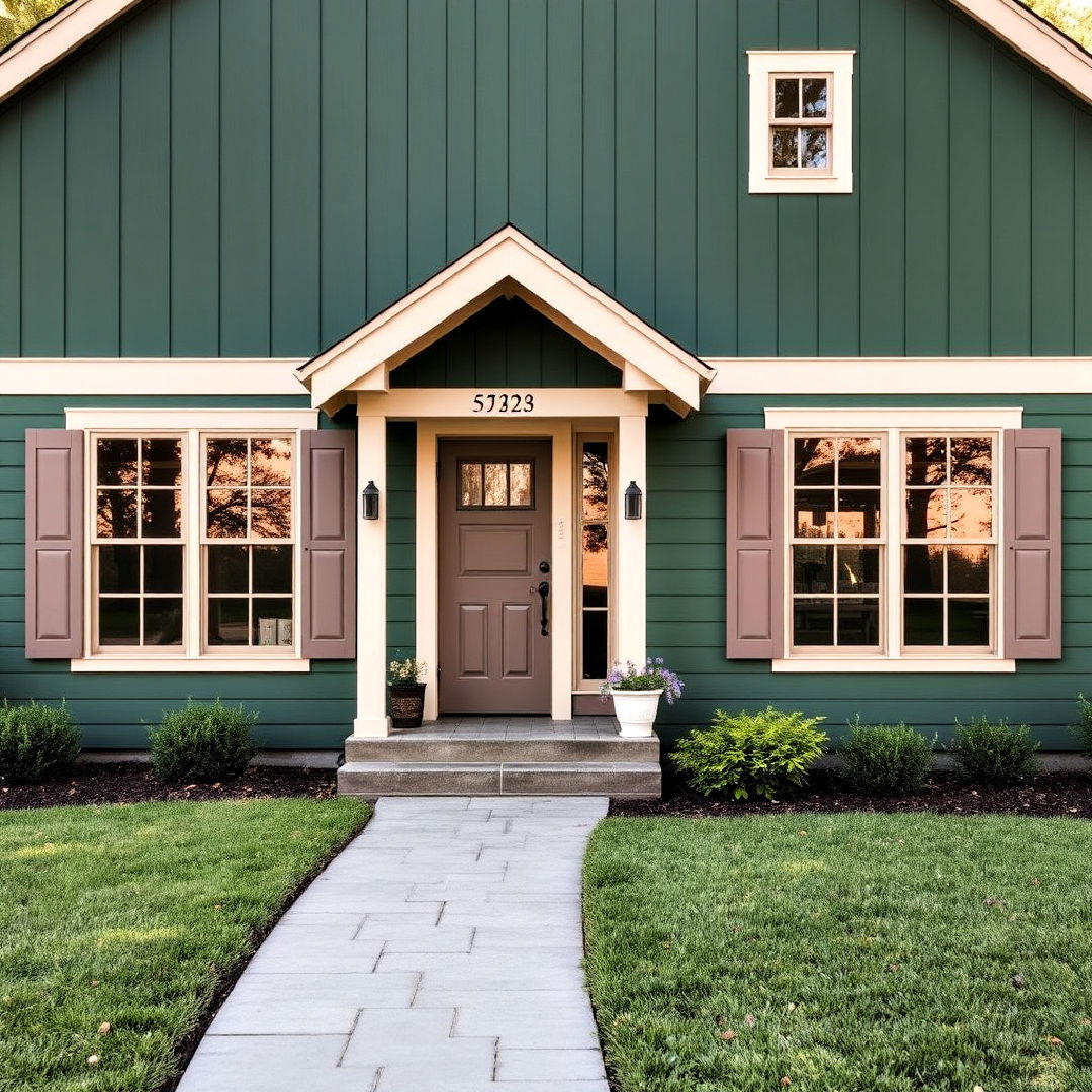 dark green and creamy taupe exterior paint color - 40 Dark Green Exterior Paint Color Schemes
