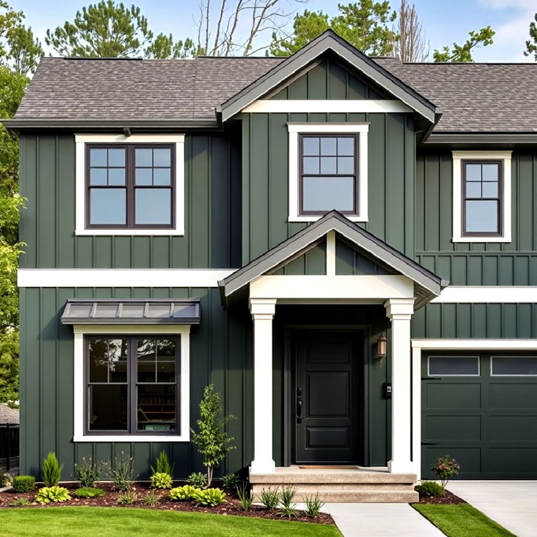 dark green and pewter gray exterior paint color - 40 Dark Green Exterior Paint Color Schemes