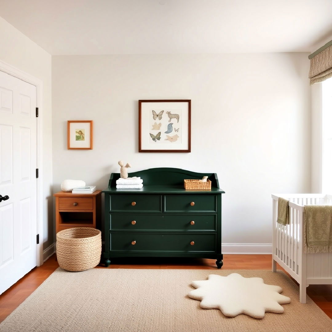 dark green dresser - 25 Dark Green Nursery Ideas