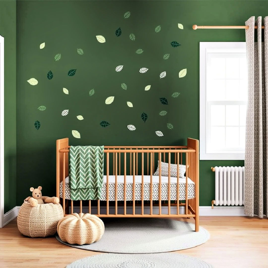 dark green wall decals for nursery - 25 Dark Green Nursery Ideas