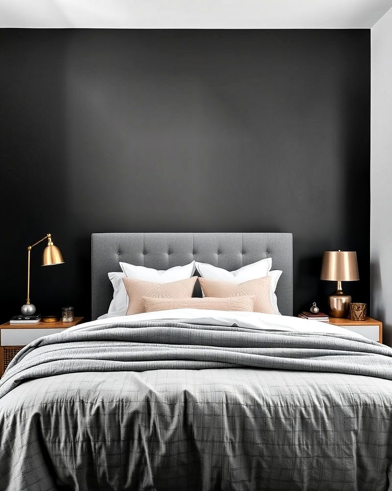 dark grey accent wall for bedroom - 30 Dark Grey Bedroom Ideas