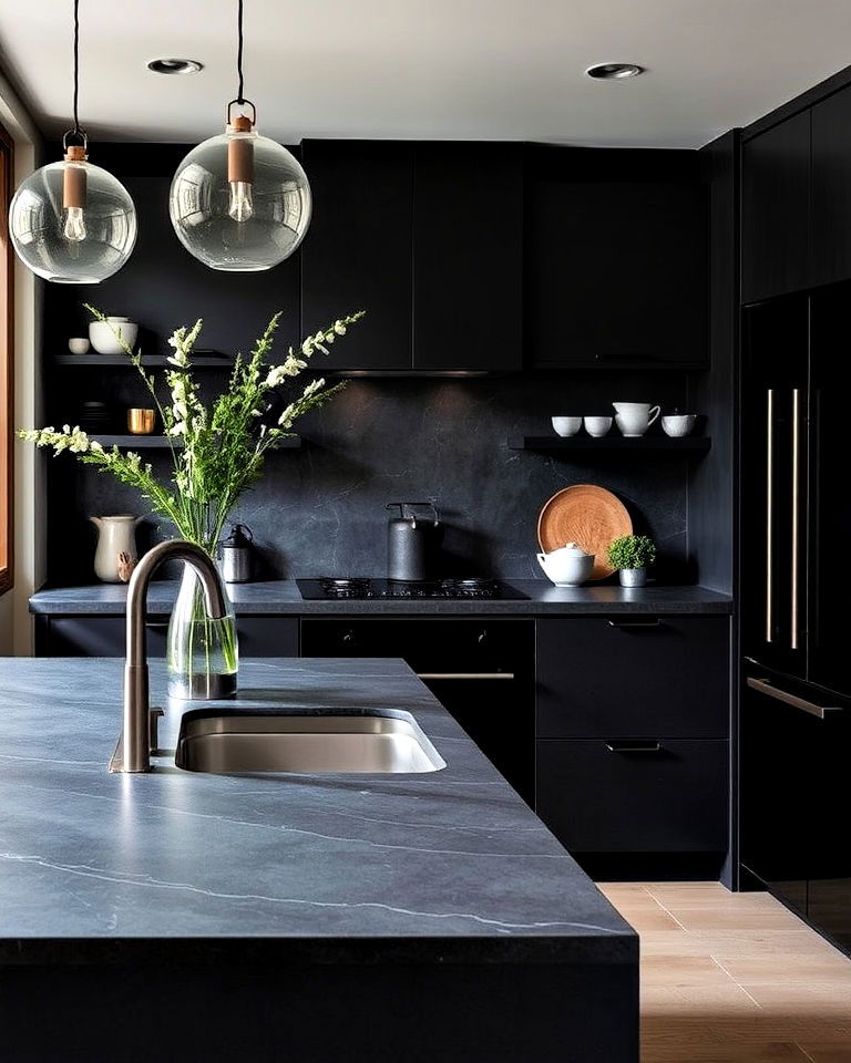 dark microcement for kitchen - 20 Microcement Kitchen Ideas
