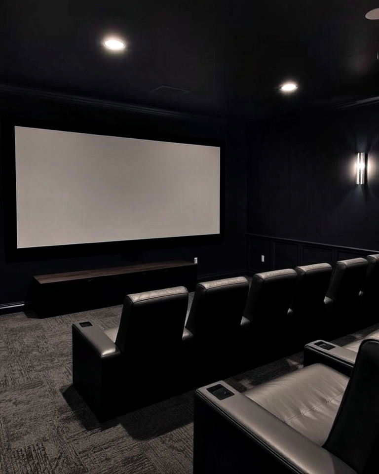 dark paint colors to create cinema like ambience - 25 Basement Home Theater Ideas