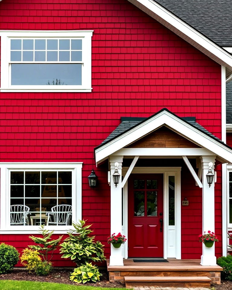 dark red siding - 25 House Siding Colors