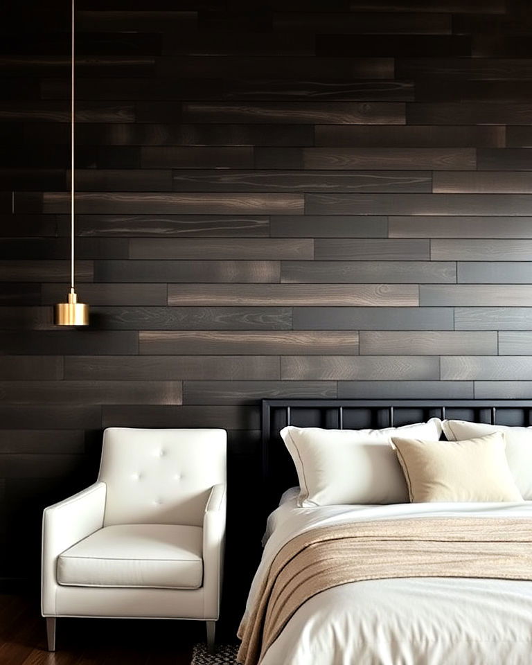 dark stained wood slat wall - 40 Wood Slat Accent Wall Ideas