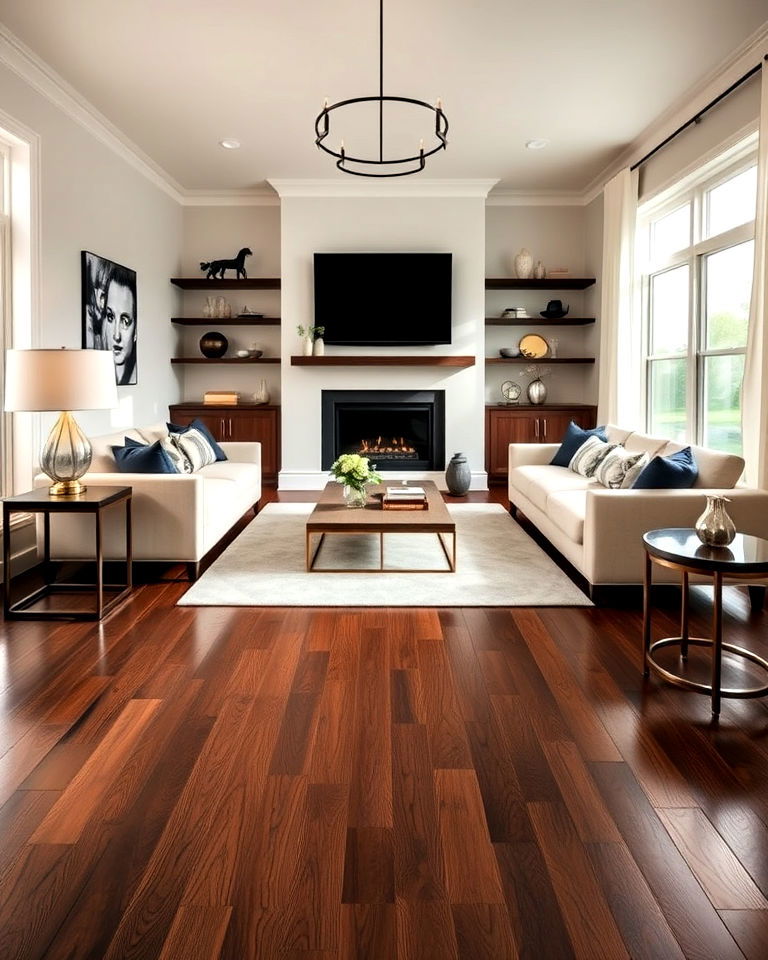 dark walnut flooring for modern elegance - 20 Dark Walnut Floors for Rooms