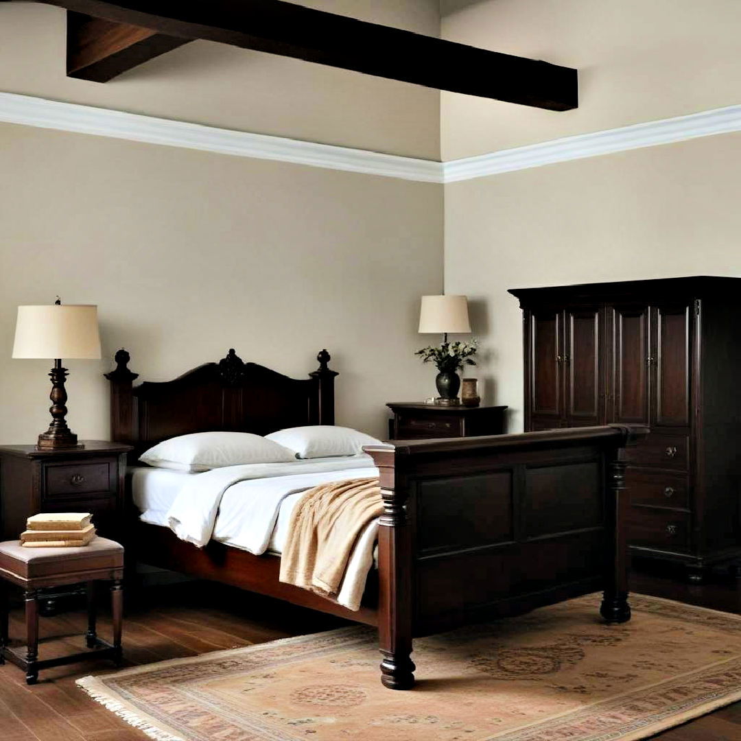 dark wood furniture for academia bedroom - 25 Dark Academia Bedroom Ideas