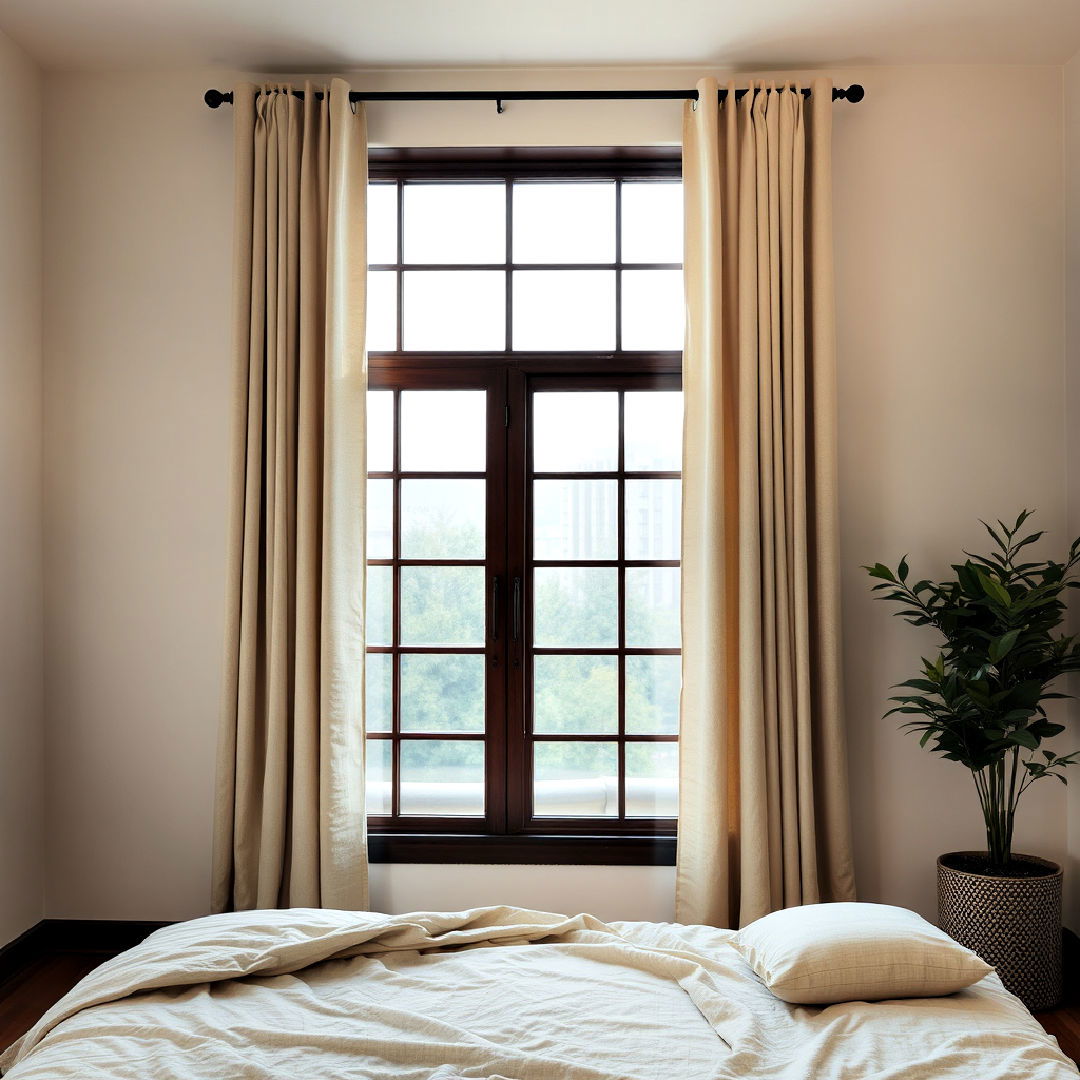 dark wood window frame - 20 Dark Wood Bedroom Ideas