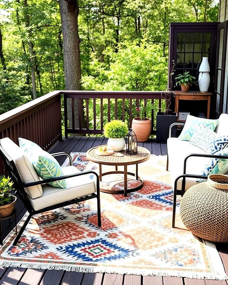 deck decor with outdoor rug - 25 Deck Decorating Ideas