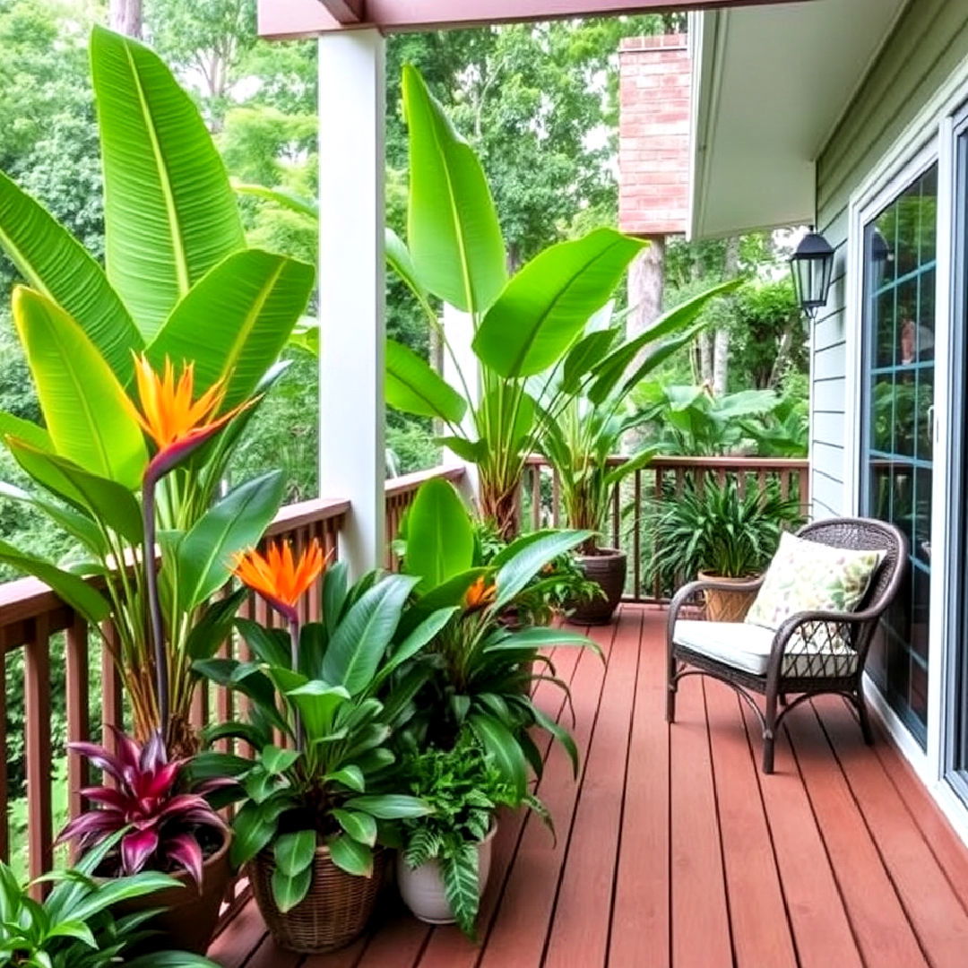 deck decorating with tropical plants - 25 Deck Decorating Ideas With Plants