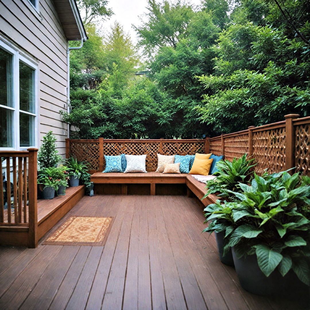 deck privacy with railing inserts - 30 Backyard Privacy Ideas