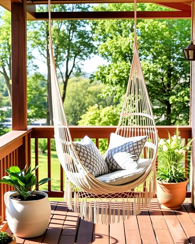 deck seating with hammock chairs - 20 Deck Seating Ideas