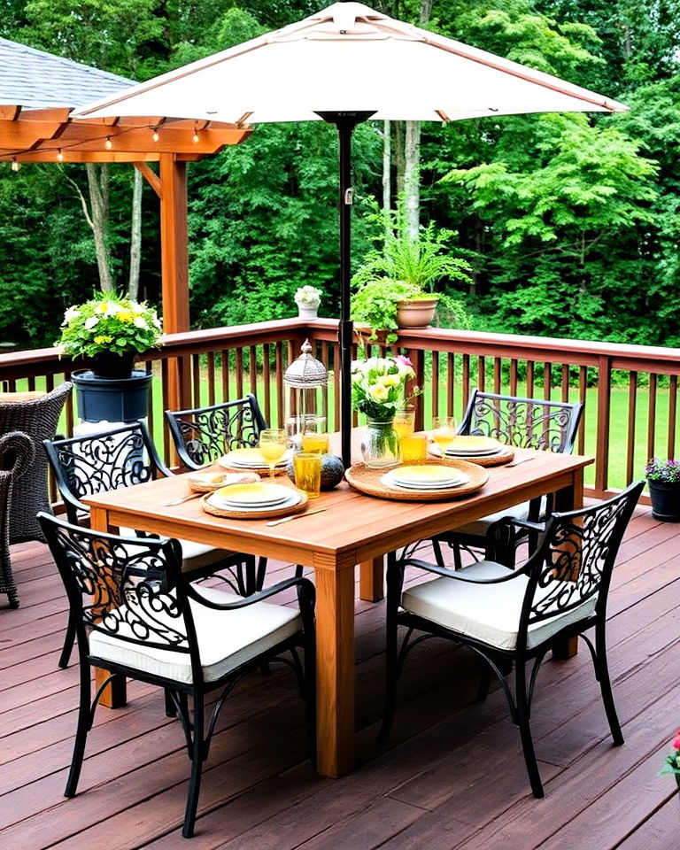 deck with outdoor dining area - 25 Deck Decorating Ideas