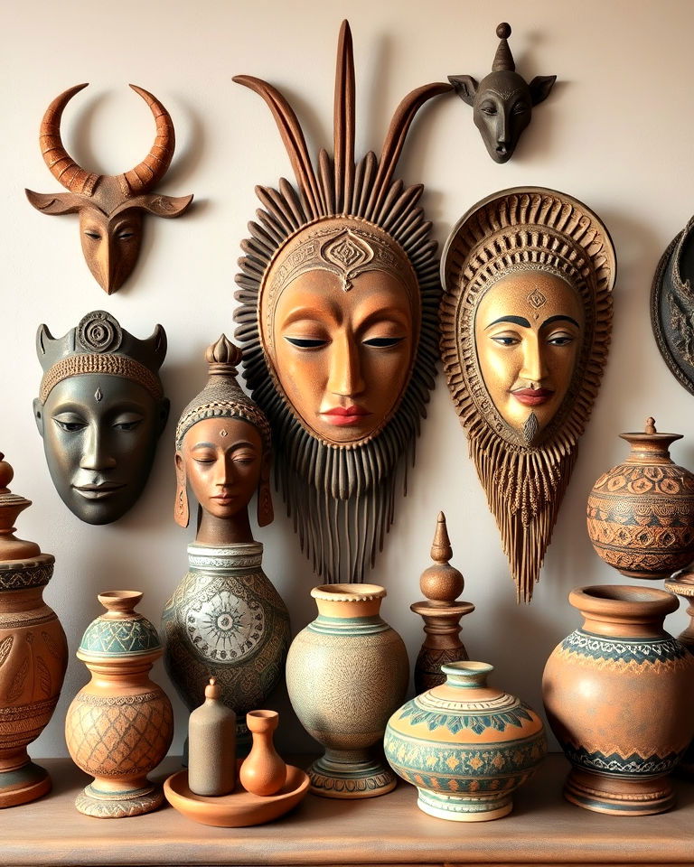 decor with global inspired artifacts - 30 Boho Decor Ideas
