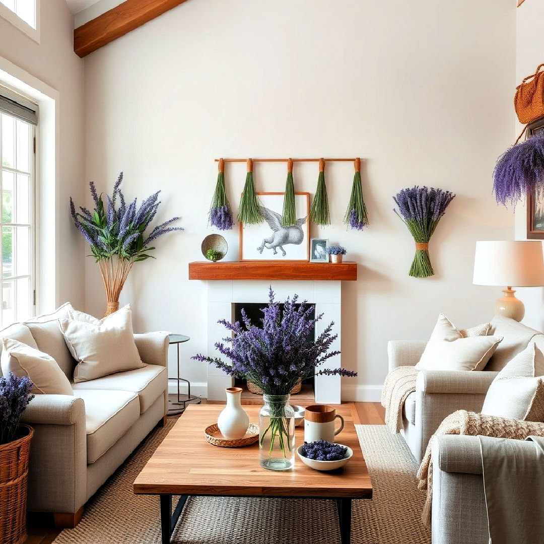 decorate with fresh and dried lavender - 40 French Country Living Room Ideas
