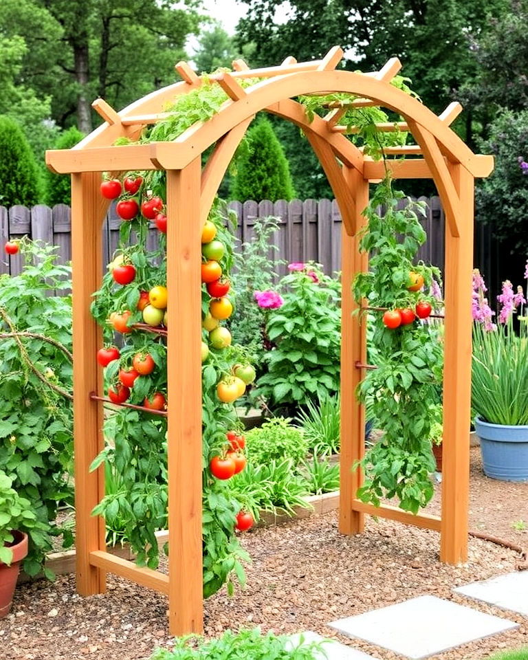 decorative arbor trellis - 30 Tomato Trellis Ideas