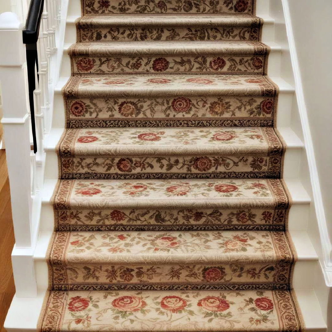 decorative floral stair runner - 20 Victorian Hallway Ideas