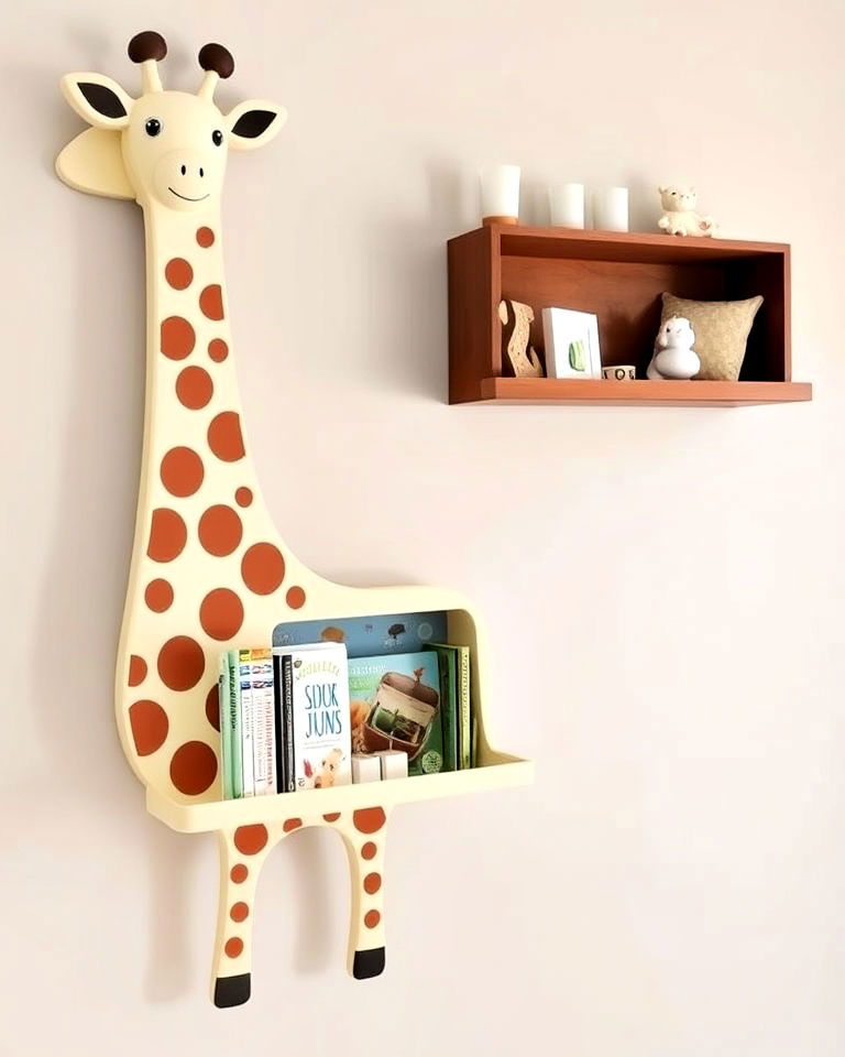 decorative giraffe wall shelf - 15 Giraffe Nursery Ideas