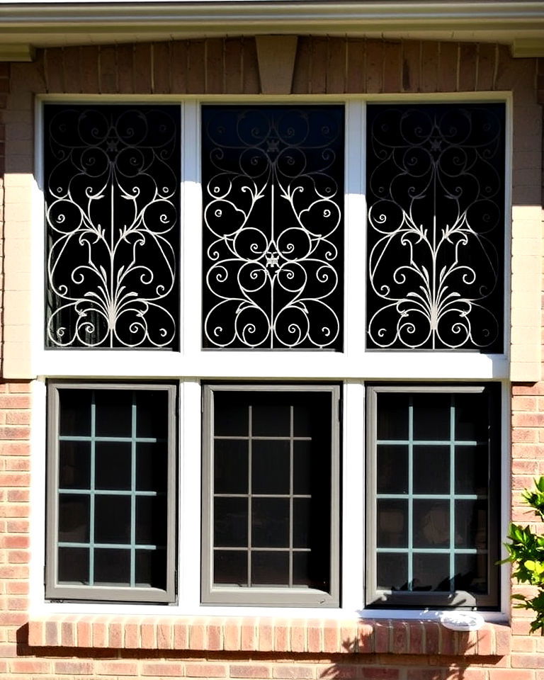 decorative grilles over basement window - 30 Basement Window Ideas