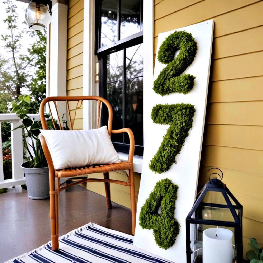 decorative house number idea - 40 Small Front Porch Ideas