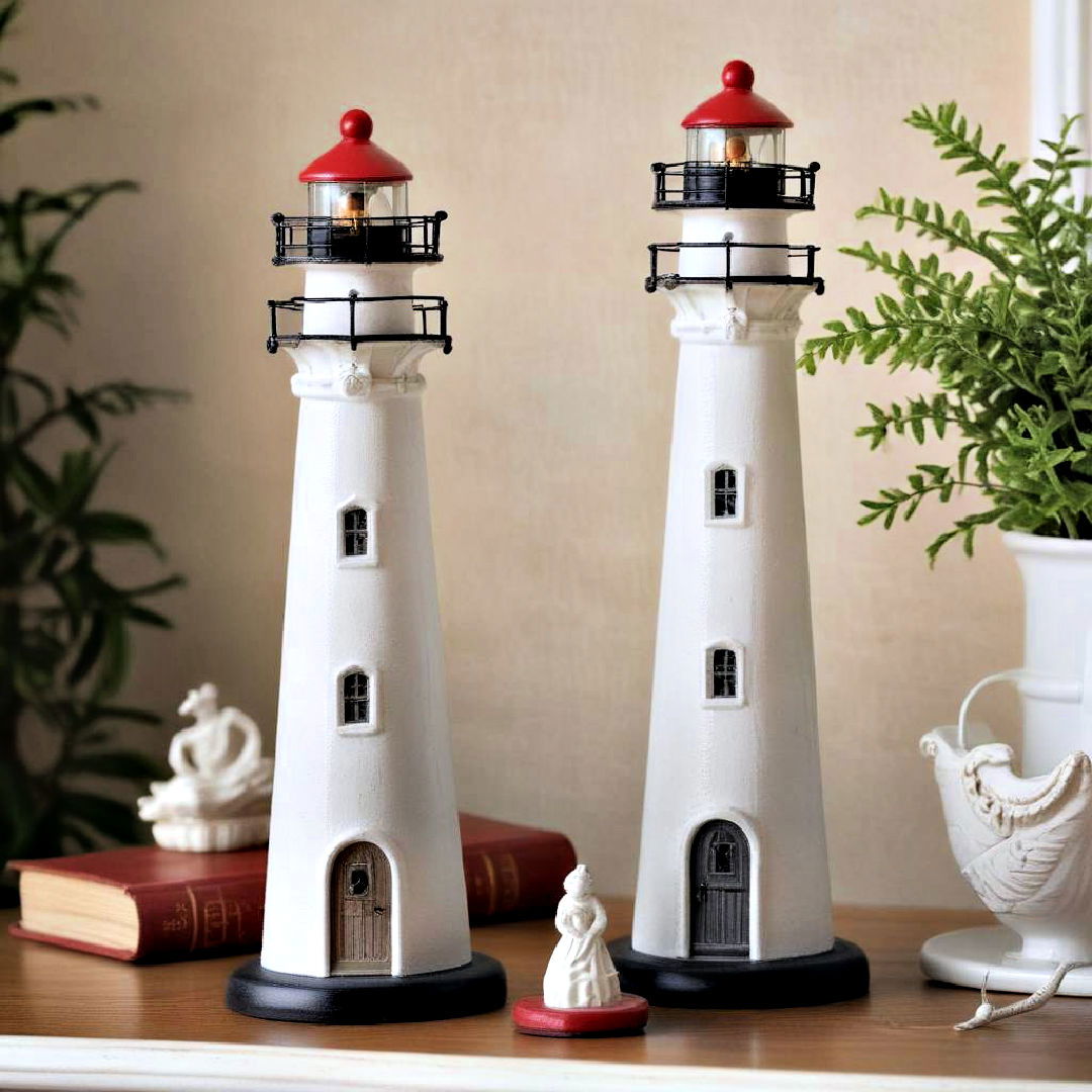 decorative lighthouse figurines - 25 Nautical Decor Ideas