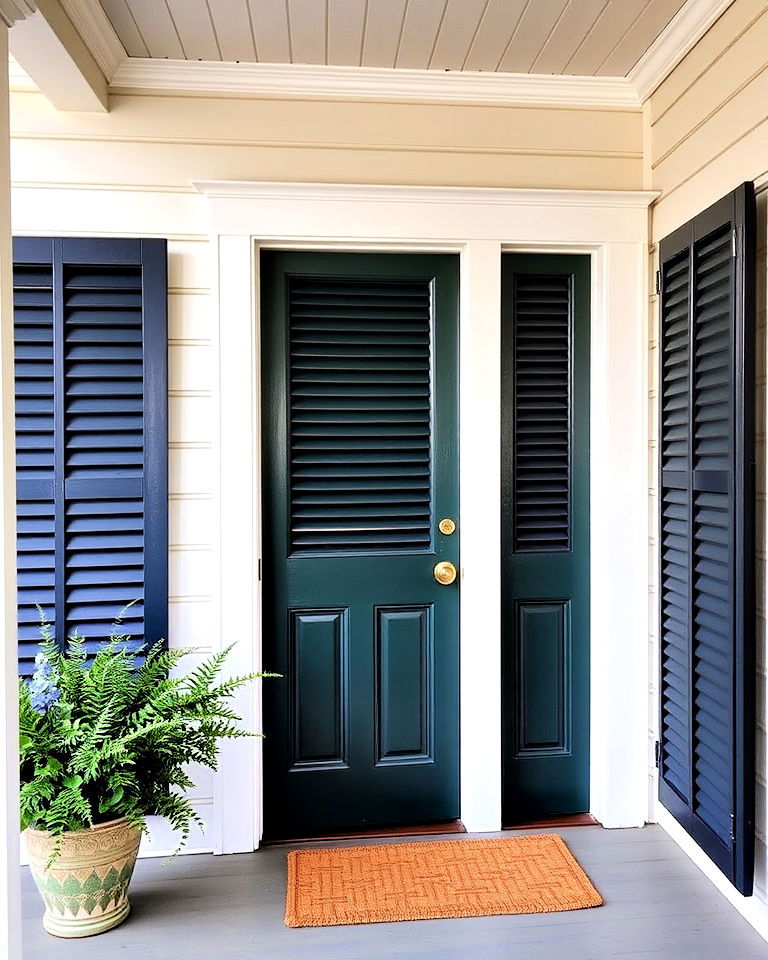 decorative louvered doors - 30 Colonial Front Porch Ideas