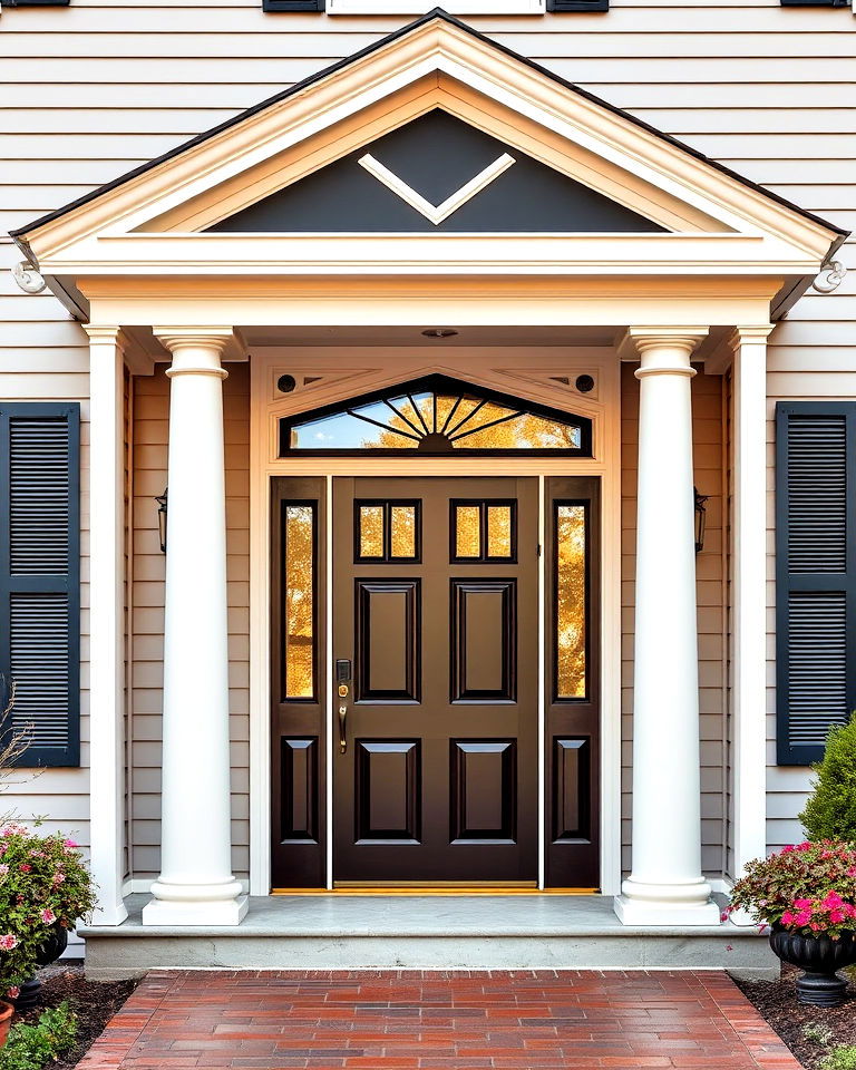 decorative pillars and pediment topped door - 20 Colonial Front Door Ideas