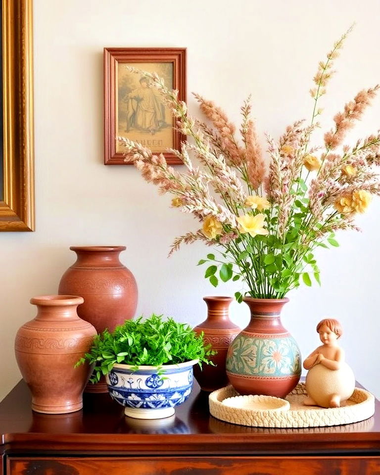 decorative pottery and ceramic decor - 20 Tuscan Bedroom Ideas