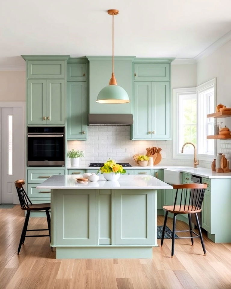 decorative seafoam green pendant lighting - 15 Seafoam Green Kitchen Ideas