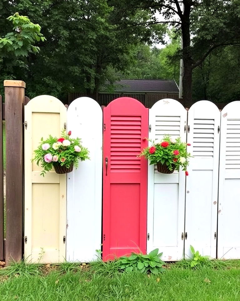 decorative shutters fence art - 20 Fence Art Ideas