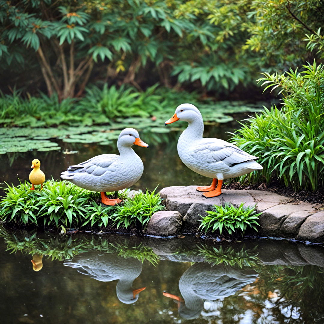 decorative statues for duck pond - 15 Duck Pond Ideas