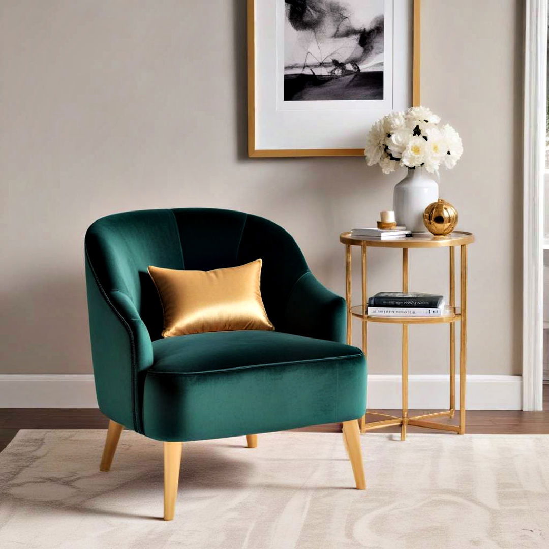 decorative stylish accent chair - 20 Emerald Green and Gold Bedroom Ideas