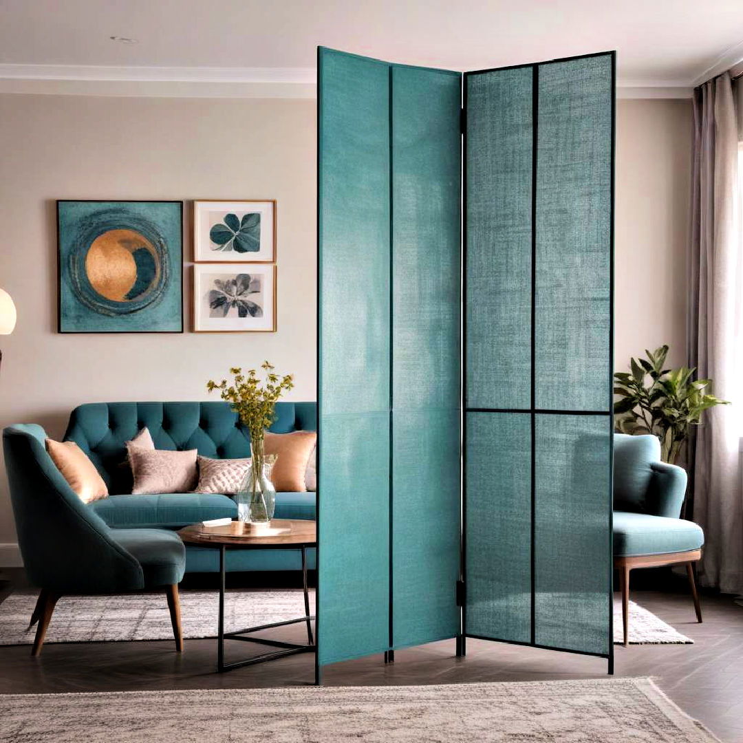 decorative teal room divider - 25 Teal Living Room Ideas