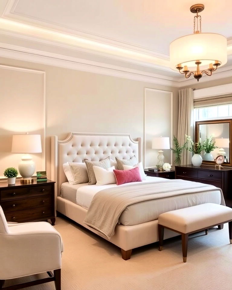 decorative trim on walls - 30 Transitional Bedroom Ideas