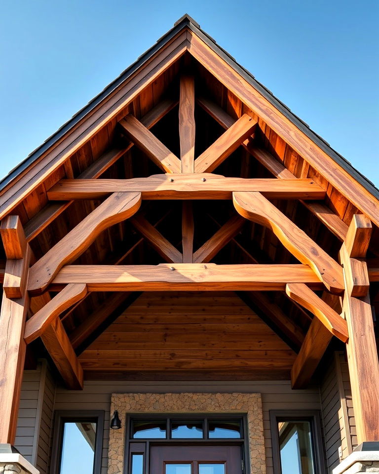 decorative trusses under a gable roof - 20 Gable Roof Design Ideas