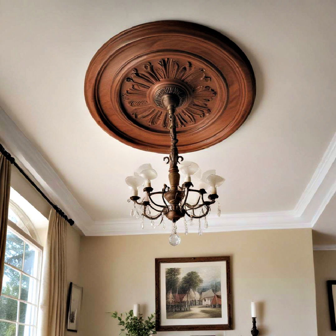 decorative wood ceiling medallion - 25 Wood Ceiling Ideas