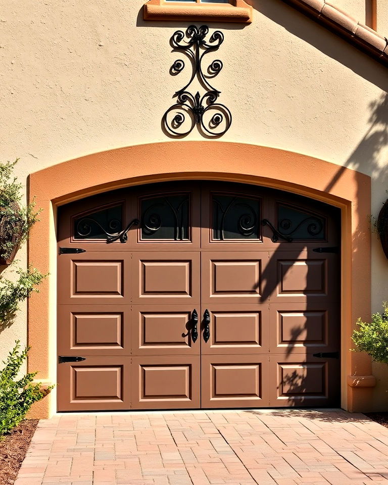 decorative wrought iron inserts - 20 Exterior Garage Door Trim Ideas