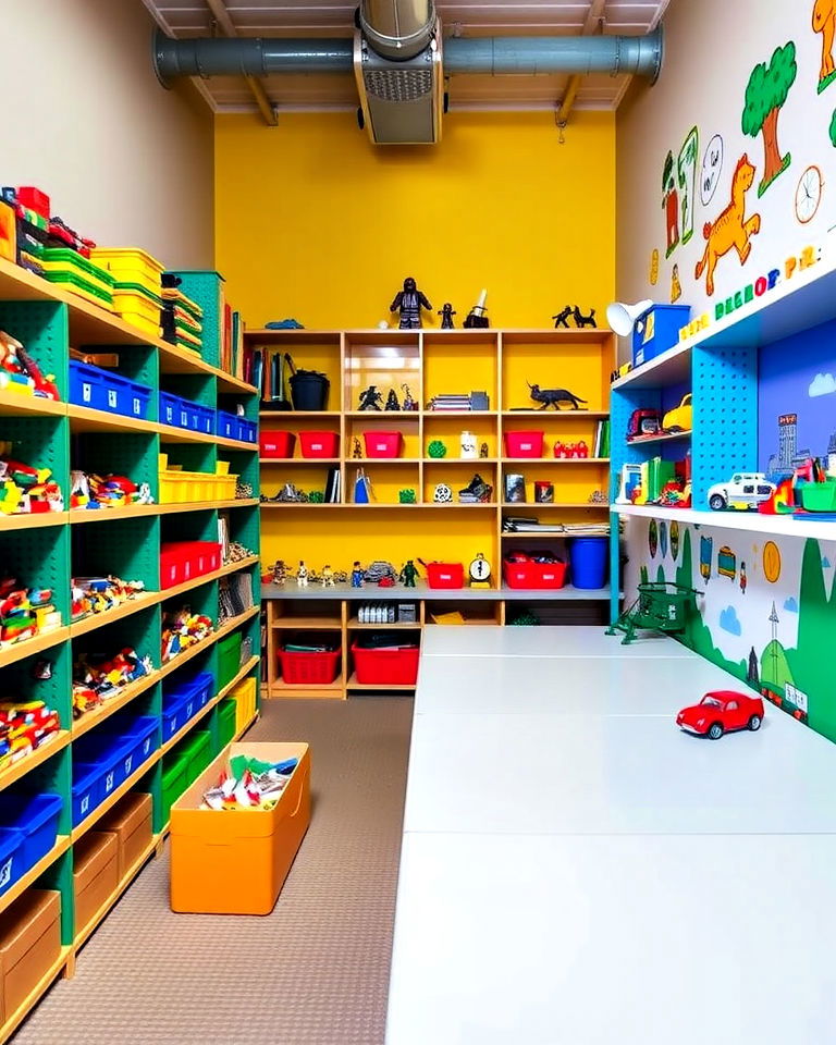 dedicated lego building zone - 30 Rec Room Ideas