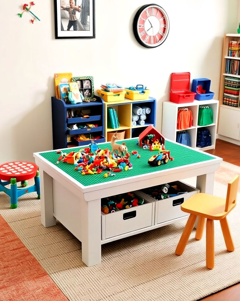 dedicated lego table for playroom - 40 Playroom Ideas