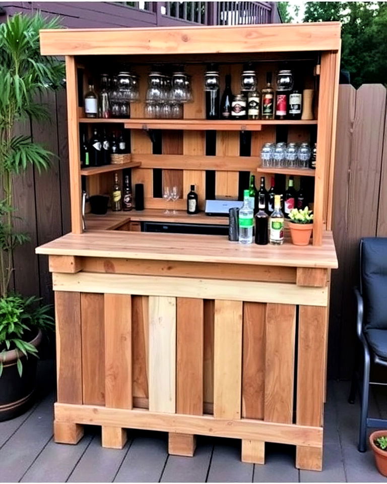 dedicated pallet outdoor bar - 40 Pallet Furniture Ideas