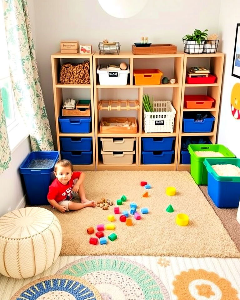 dedicated sensory play area - 40 Toddler Room Ideas