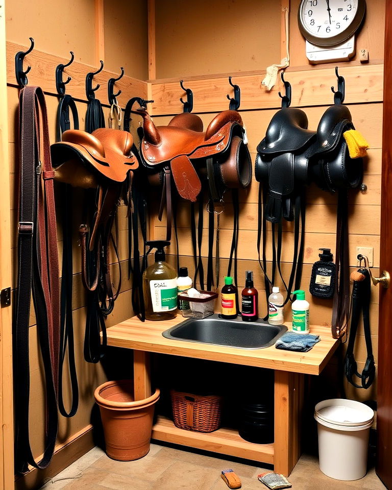 dedicated tack cleaning station - 20 Tack Room Ideas