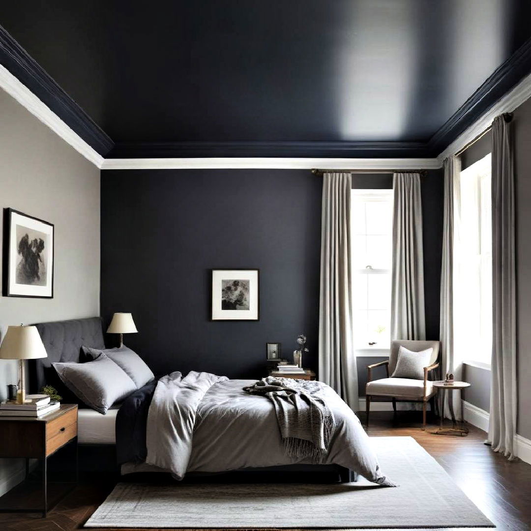 deep blue ceiling for dark bedroom - 25 Dark Bedroom Ideas