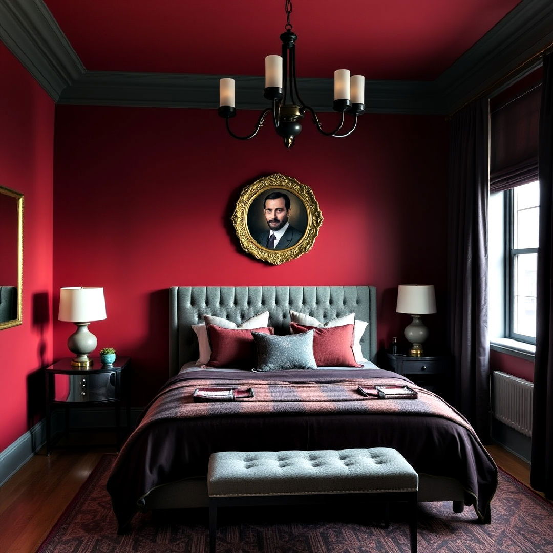 deep red and charcoal color palette - 40 Warm Color Palettes for Every Room in the House