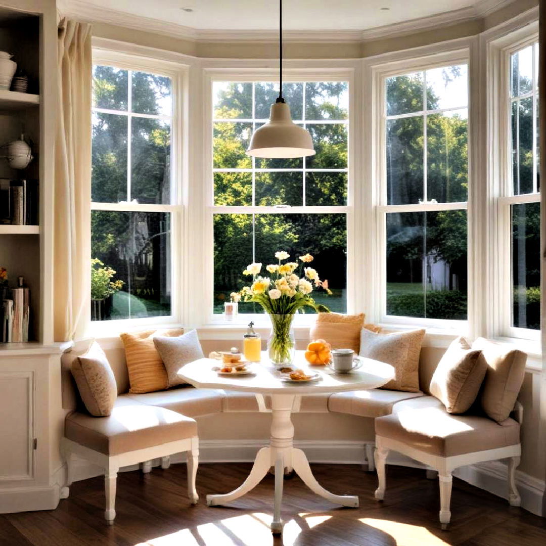delightful breakfast corner - 40 Bay Window Ideas