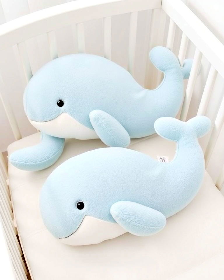 delightful whale shaped pillows and cushions - 25 Nautical Nursery Ideas