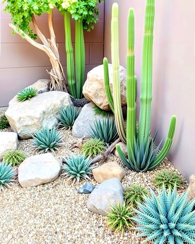 desert inspired corner landscape - 30 Corner Landscaping Ideas